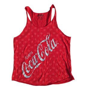 Coca Cola Tank‎ Top Cotton Blend XL (15-17) Graphic Tee Casual Soft Lightweight